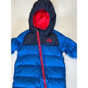 VGUC The North Face Baby Boys Snowsuit Bunting - red/blue, size 6-12 months